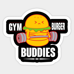 Gym Burger Buddies Funny Burger Excercise Joke Sticker